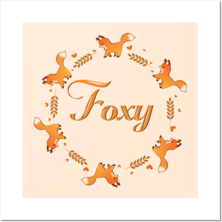 Cute Foxy Fox Wreath Posters and Art